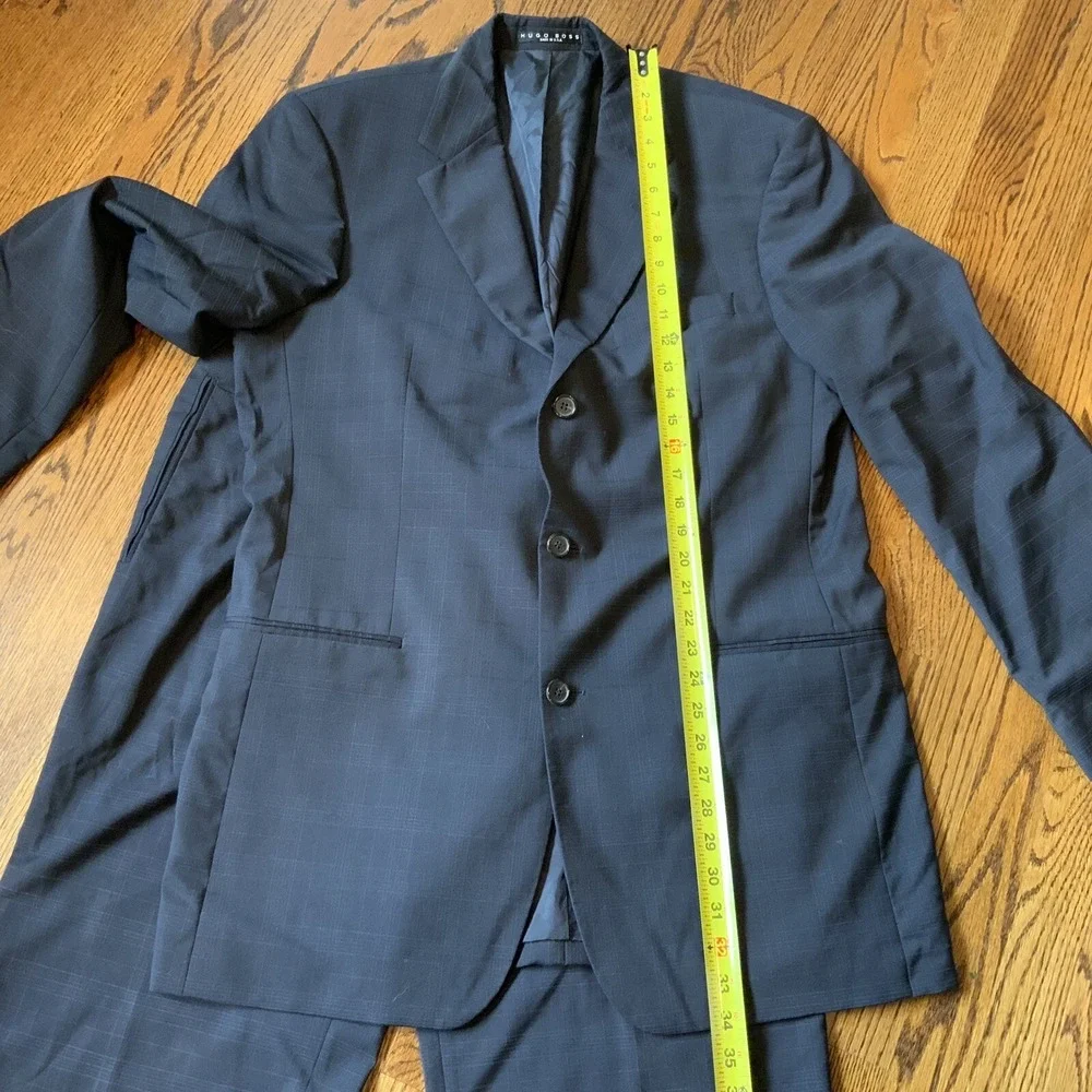 Vintage Hugo Boss Mens‎ Suit 2 Piece Set Size 42L Jacket Blazer Pants Wool Sigma